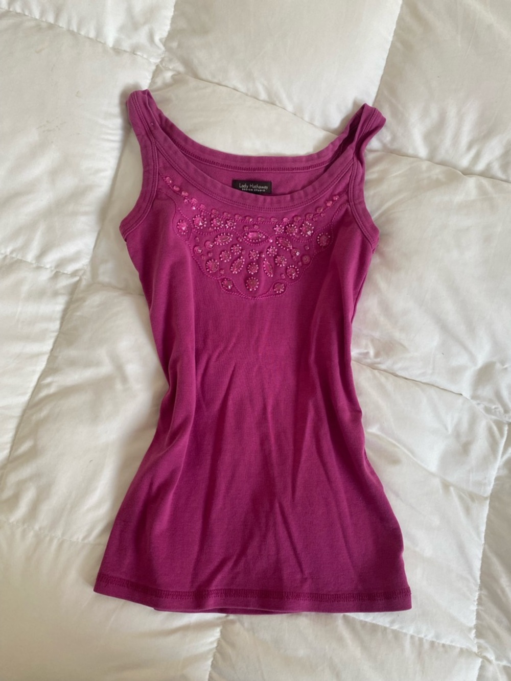 Y2K beaded fitted tank top